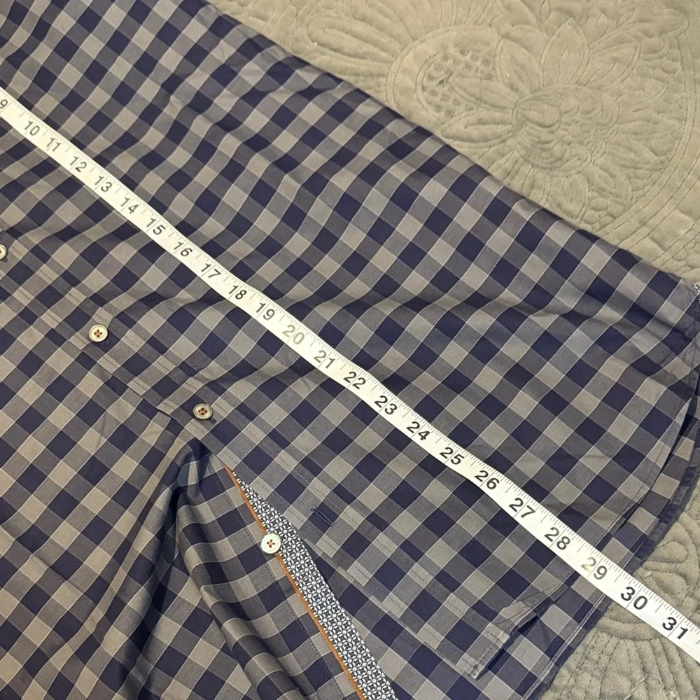 Ted Baker London Navy Checkered Button Down Shirt - Picture 10 of 11